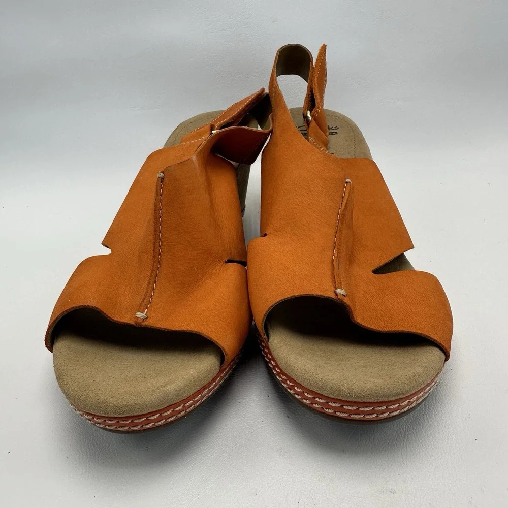 Clarks Orange Wedge Sandals